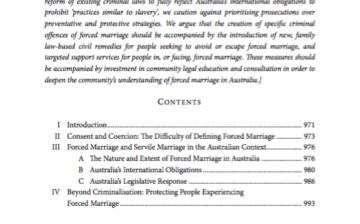 Without Consent: Forced Marriage in Australia