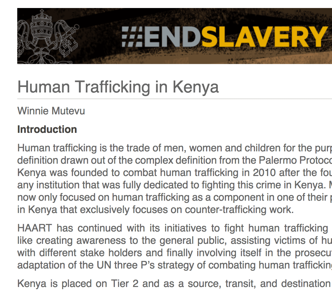 Human trafficking in Kenya