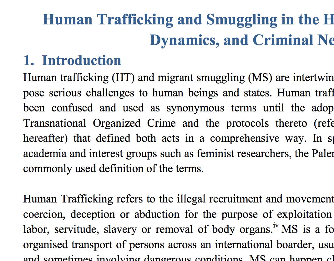 Human Trafficking and Smuggling in the Horn of Africa: Patterns,  Dynamics, and Criminal Networks