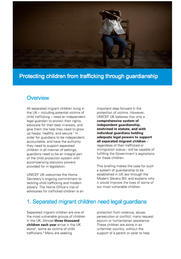 Protecting children from trafficking through guardianship