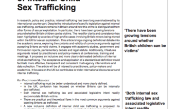 British Children Can BeTrafﬁcked Too: Towards an Inclusive Deﬁnitionof Internal Child Sex Trafficking