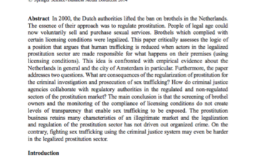 The challenges of fighting sex trafficking in the legalized prostitution market of the Netherlands