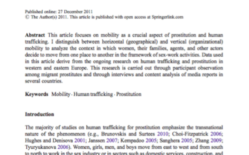 Mobility of Sex Workers in European Cities