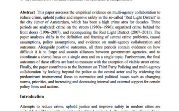 Multi-agency approaches in ‘criminogenic’ settings: the case of the Amsterdam Red Light District