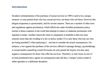 The Swedish Sex Purchase Act: Claimed Success and Documented Effects