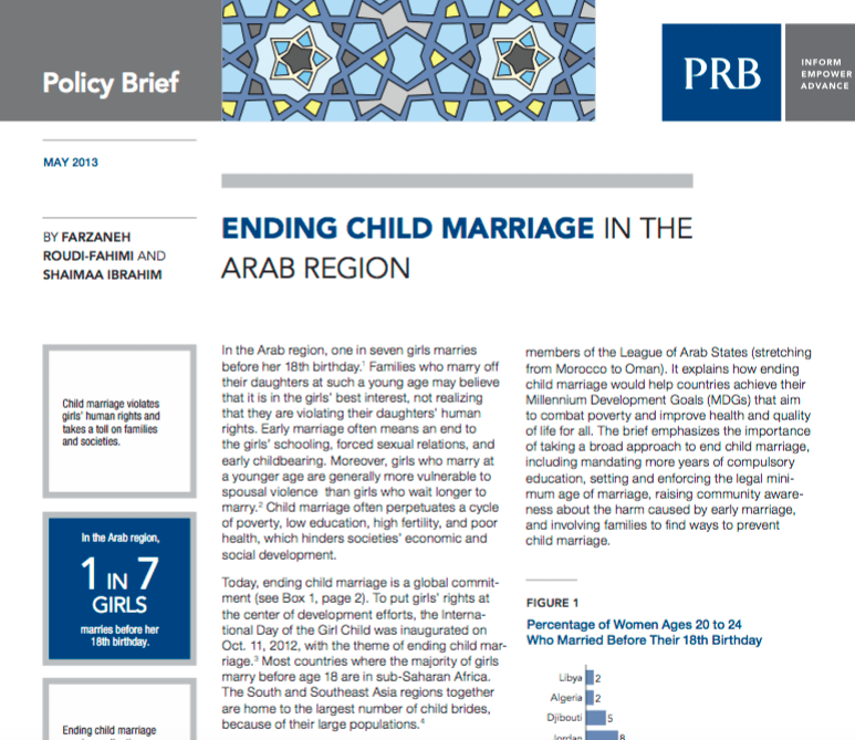 Ending Child Marriage in the Arab Region