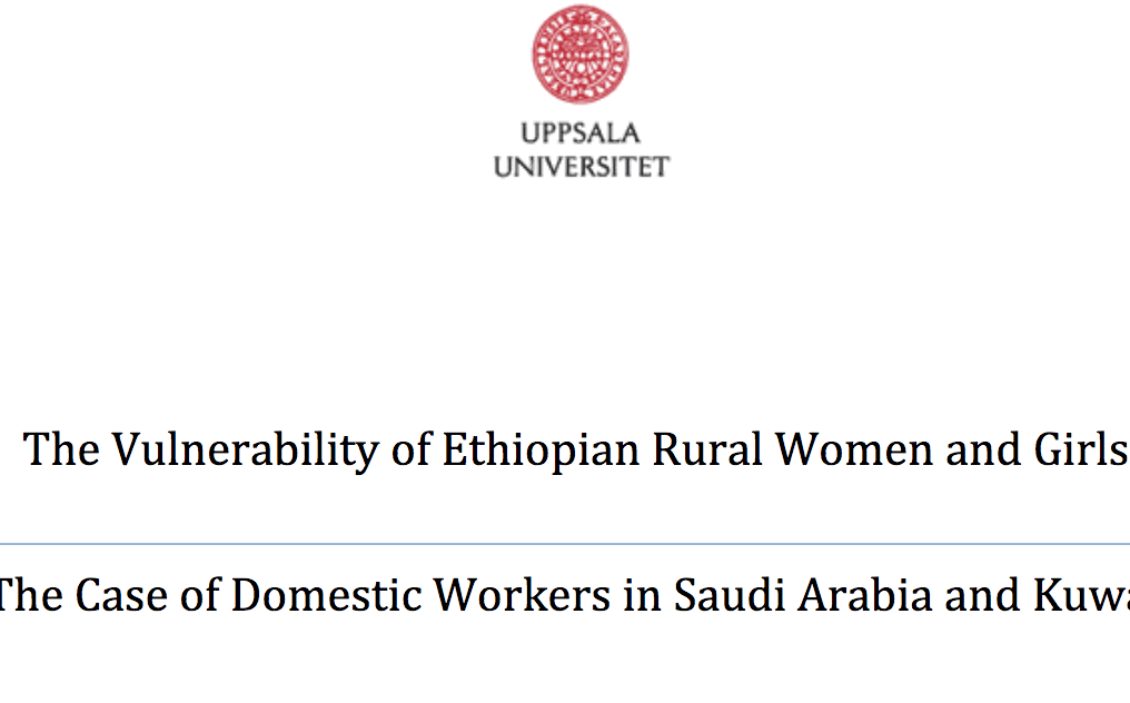 The Vulnerability of Ethiopian Rural Women and Girls: The Case of Domestic Workers in Saudi Arabia and Kuwait