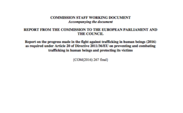 Report on the progress made in the fight against trafficking in human beings (2016) as required under Article 20 of Directive 2011/36/EU on preventing and combating trafficking in human beings and protecting its victims