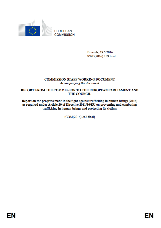 Report on the progress made in the fight against trafficking in human beings (2016) as required under Article 20 of Directive 2011/36/EU on preventing and combating trafficking in human beings and protecting its victims