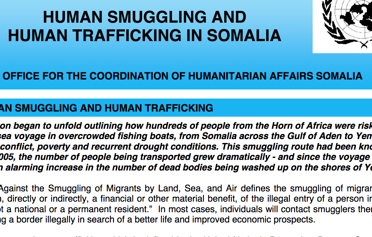 Human smuggling and human trafficking in Somalia