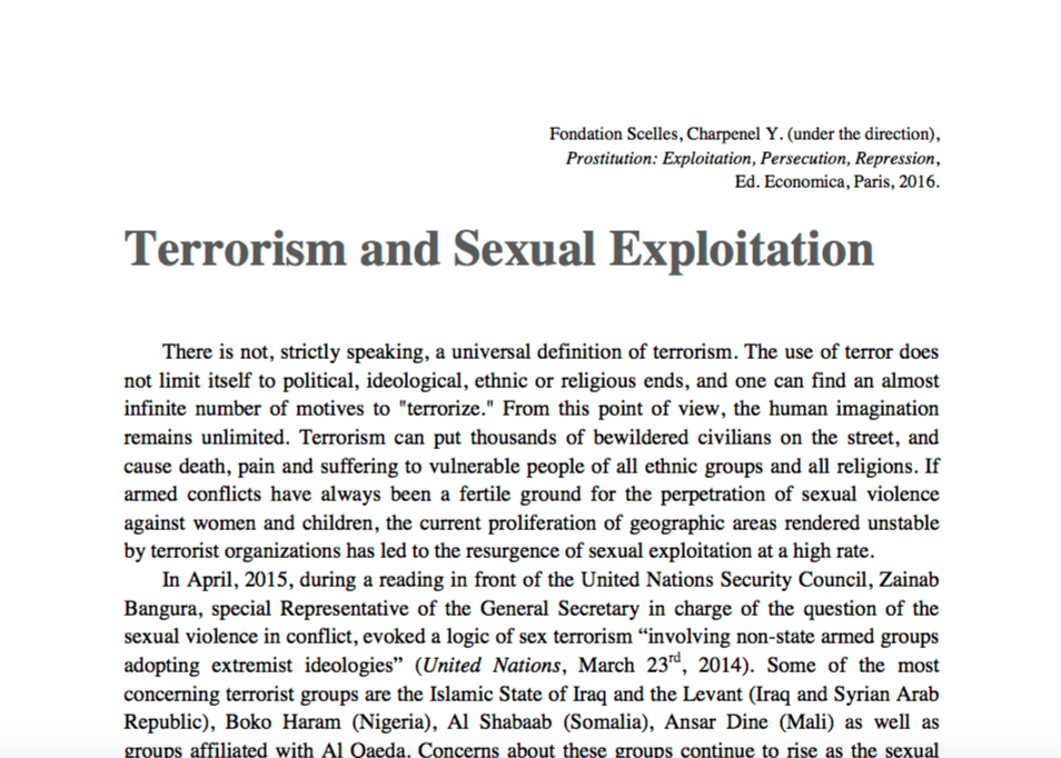 Terrorism and Sexual Exploitation
