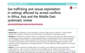Sex trafficking and Sexual Exploitation in Settings Affected by Armed Conflicts in Africa, Asia and the Middle East: Systematic Review