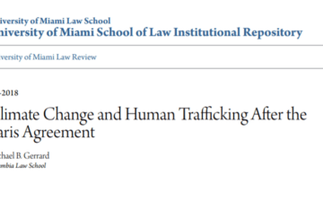 Climate Change and Human Trafficking After the Paris Agreement