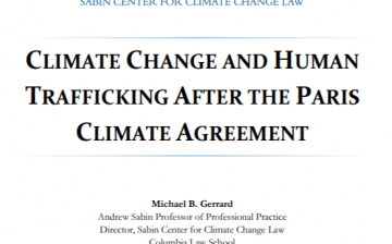 Climate Change and Human Trafficking After the Paris Agreement