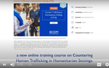 Online Course on Counter Trafficking in Humanitarian Settings