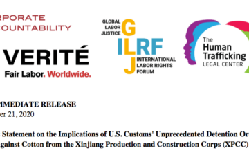Joint Statement on the Implications of U.S. Customs’ Unprecedented Detention Order Against Cotton from Xinjiang