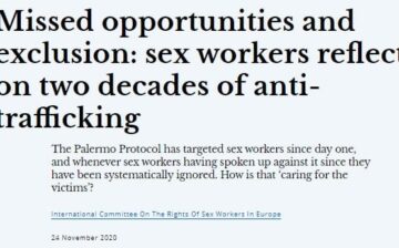 Missed opportunities and exclusion: sex workers reflect on two decades of anti-trafficking