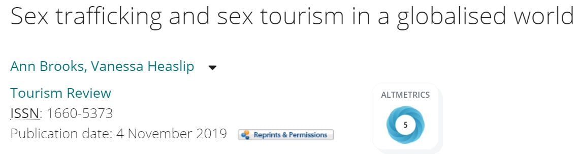 Sex Trafficking and Sex Tourism in a Globalised World