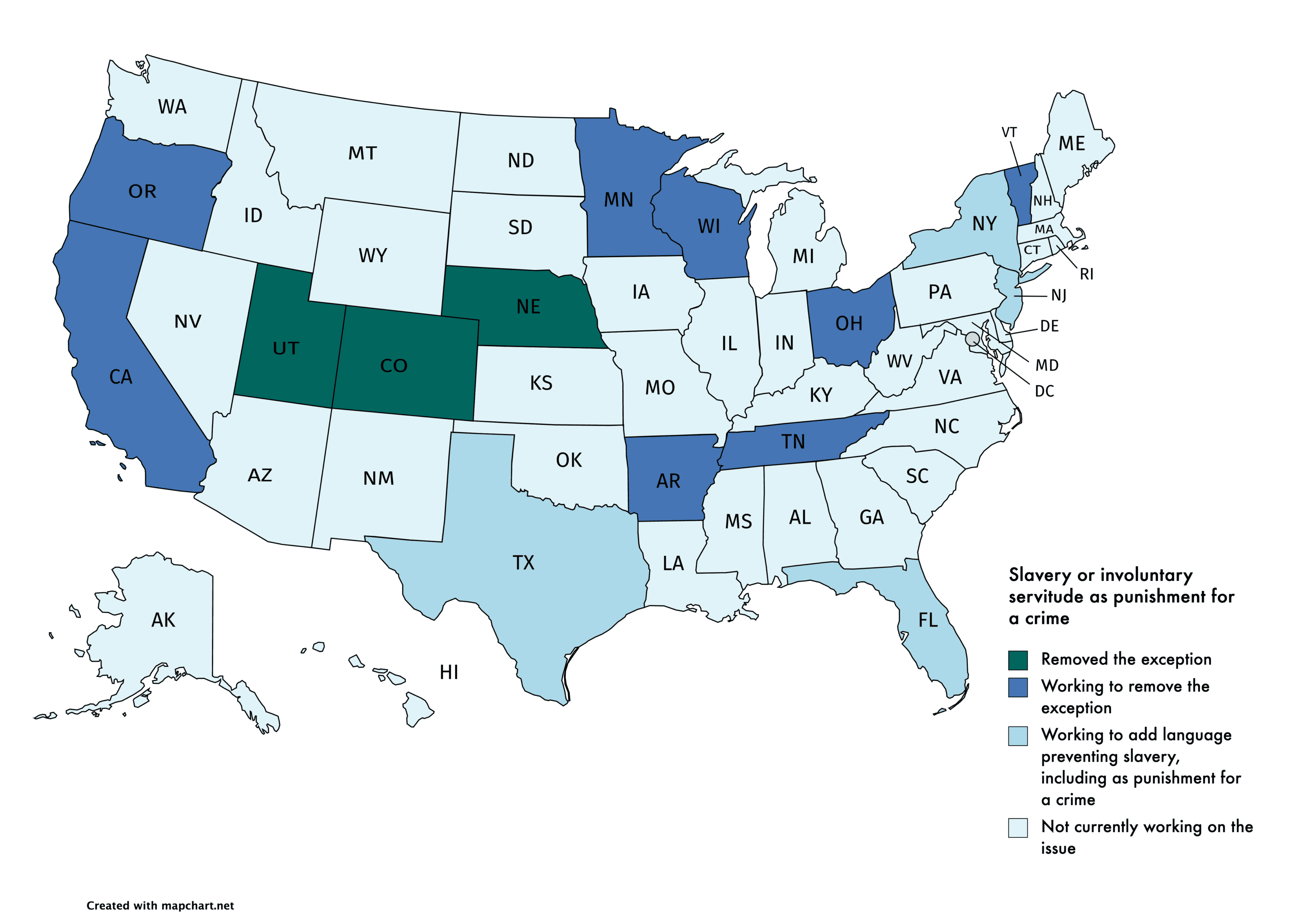 map detailing state efforts