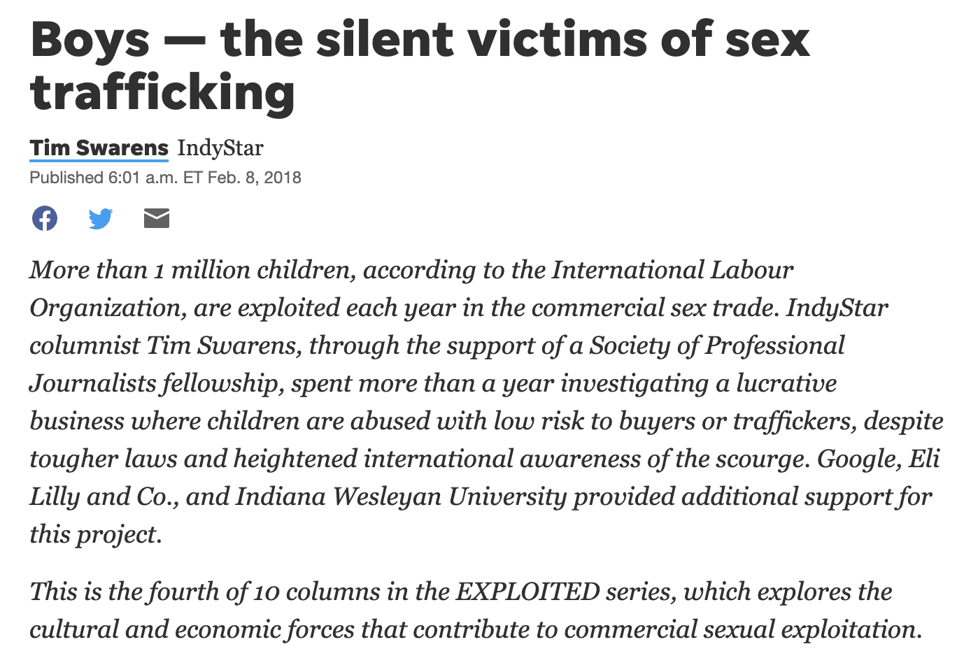 Boys — the silent victims of sex trafficking