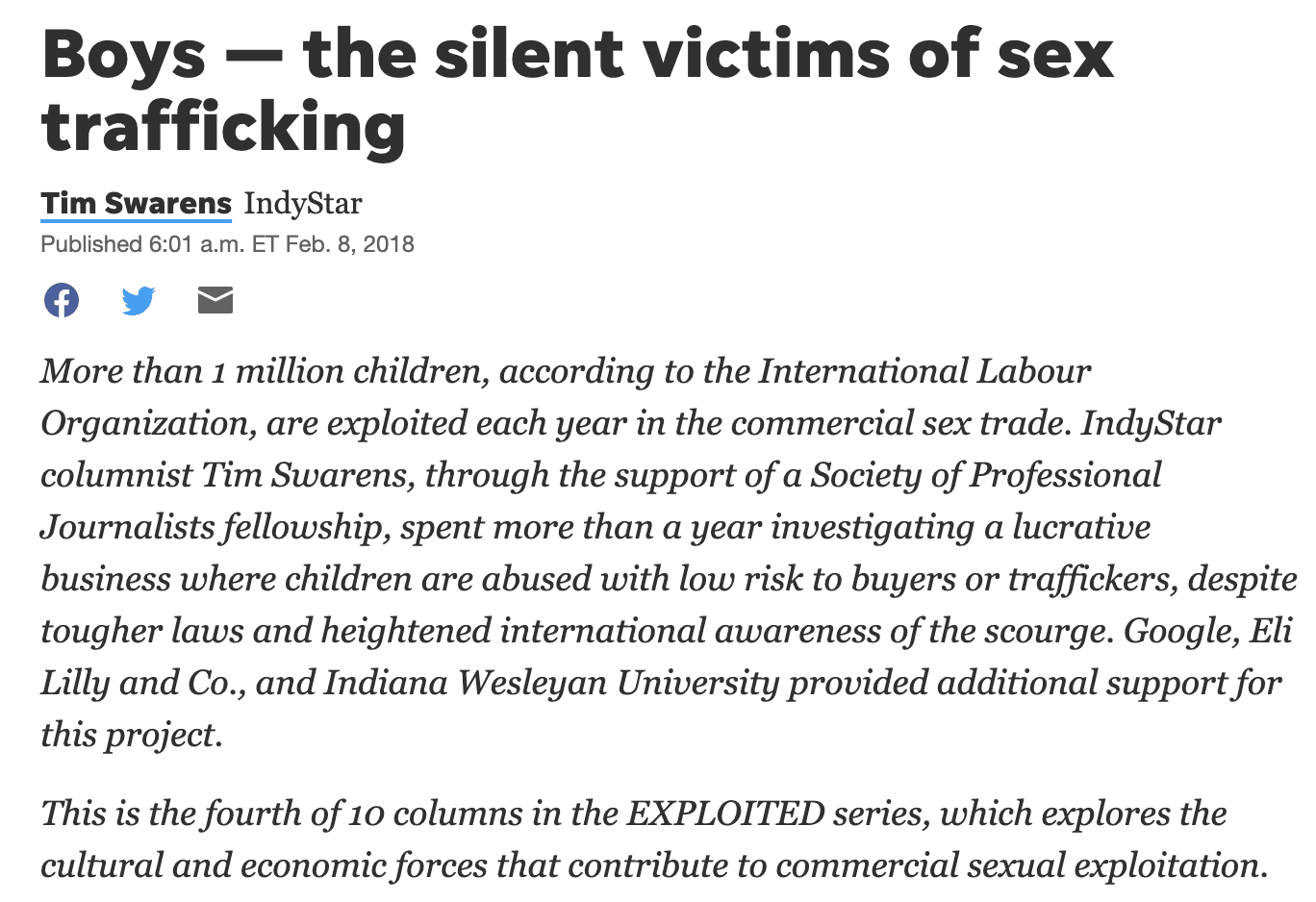 Boys — the silent victims of sex trafficking - Human Trafficking Search