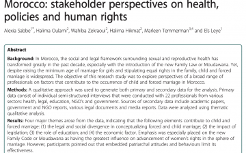 Determinants of child and forced marriage in Morocco: stakeholder perspectives on health, policies and human rights