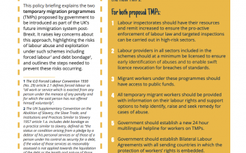 Briefing: Disposable Workers the Future of the UK’s Migrant Workforce
