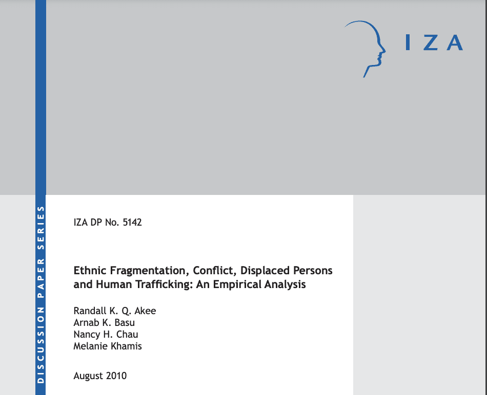 Ethnic Fragmentation, Conflict, Displaced Persons and Human Trafficking: An Empirical Analysis