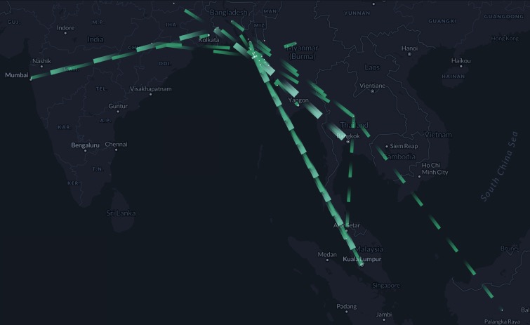 Mapping Rohingya movement: collected data on the trafficking routes of a persecuted population