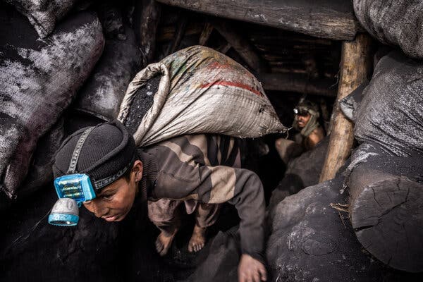 Some of the miners toiling at the Chinarak mines are just children. 