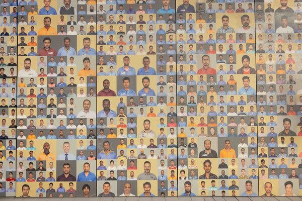 A Stadium Mural Celebrated Migrant Workers. When the World Cup Began, It Was Gone.
