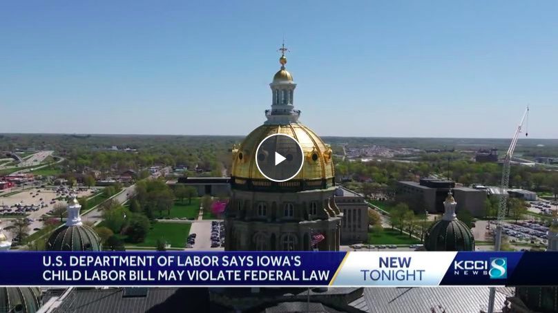 U.S. Department of Labor says Iowa’s child labor bill may violate federal law