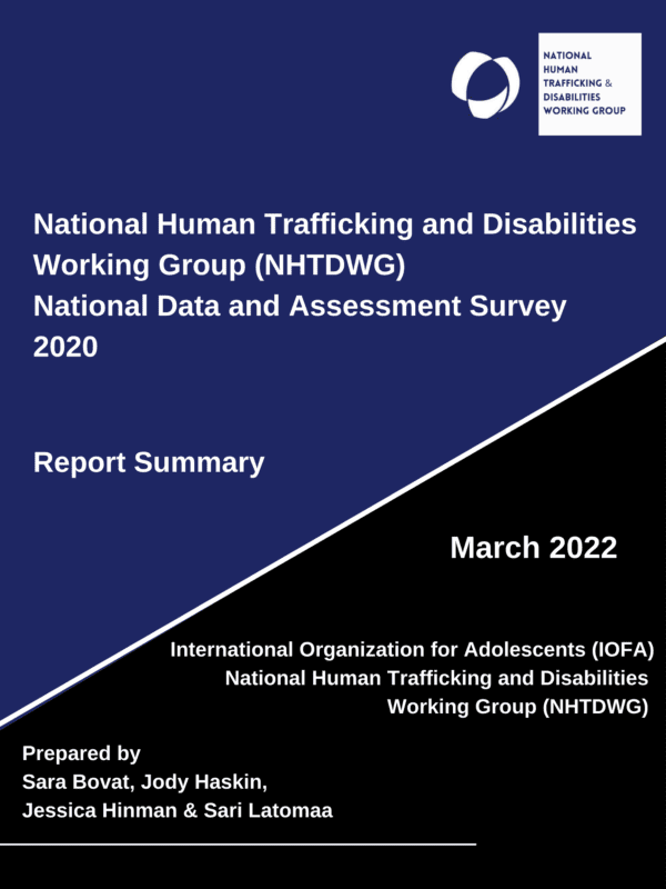National Human Trafficking and Disabilities Working Group 2020 National Data and Assessment Survey